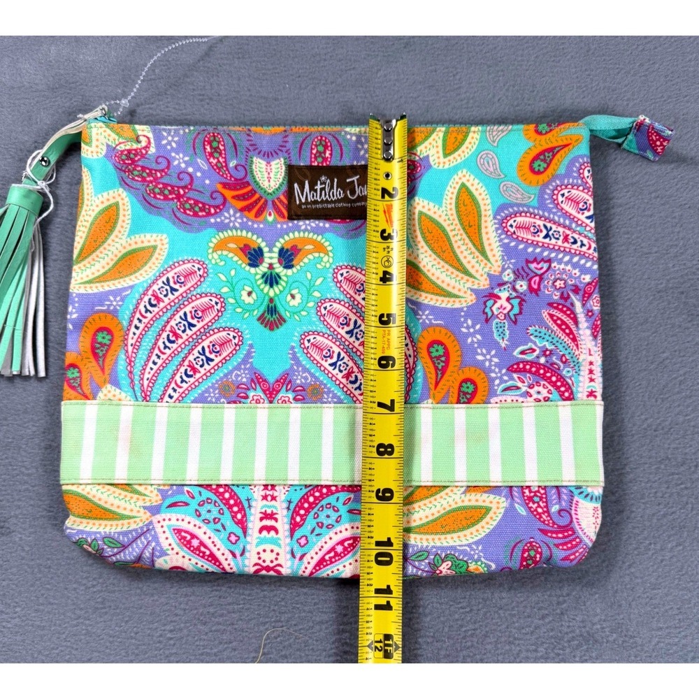 Matilda Jane Clothing Paisley Floral Zip Pouch Clutch Tassel Boho Cosmetic Bag - Picture 9 of 11